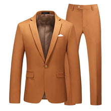 Load image into Gallery viewer, Men's Suits 2 PCS Sets Fashion Business Casual Formal Clothes Man Solid Slim Prom Party Blazer Coats+Trousers Sets Plus Size 6XL