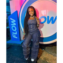 Lade das Bild in den Galerie-Viewer, Overall Cargo Denim Pants