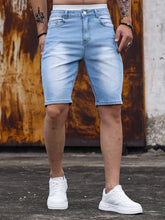 Load image into Gallery viewer, Men's Shorts Strecth Washed Vintage Distressed Pockets Button Basics Shorts