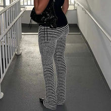 Lade das Bild in den Galerie-Viewer, Striped Women High Waist Leggings