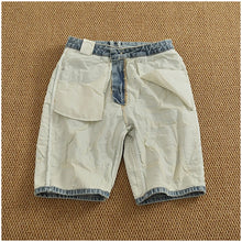 Load image into Gallery viewer, Ripped hole plankton handsome high street trend denim shorts men summer everything to do old washed pants five quarter pants