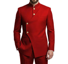 Load image into Gallery viewer, Mandarin Collar Suit Blazer Pants Set