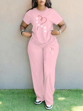 Lade das Bild in den Galerie-Viewer, Plus Cauaul Crewneck Short Sleeve 2Piece Set