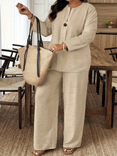 Load image into Gallery viewer, Plus Size Women's Casual Long-Sleeved Shirt And Loose Pants