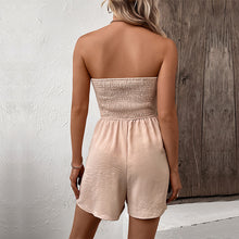 Cargar imagen en el visor de la galería, Mono de mujer de color puro, top de tubo, pantalones cortos de una pieza.