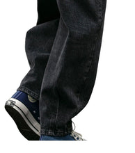 Load image into Gallery viewer, SHADOW FASHION CLOTHING loose-fit charcoal grey denim harem pants with a casual streetwear aesthetic