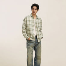 Load image into Gallery viewer, Men's Vintage Casual Plaid Long Sleeve Turn-down Collar Lyocell Shirt
