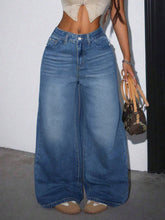 Load image into Gallery viewer, Fashion Blue Straight Leg Jeans Women Casual Loose Long Pants
