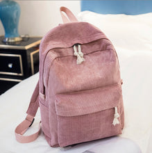 Load image into Gallery viewer, Etsy Cross-border Cute Corduroy Large Capacity Backpack with Adhesive for Letters, Kids and Students School Bag
