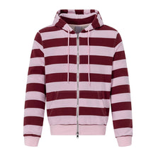 Load image into Gallery viewer, Black and gray striped hooded sweatshirt casual jacket
