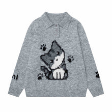 Load image into Gallery viewer, Pixel style Little Wolf Claw Sweater
