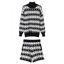 Load image into Gallery viewer, Winter Women's Knitted Suit Pant 2 Piece Sets Women Outfit Shorts Oversized Casual Sweaters Female Clothing Knitwear Tracksuit
