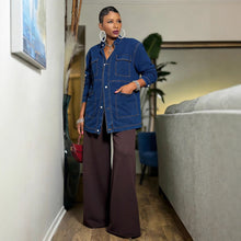 Load image into Gallery viewer, Oversize Mid-Length Cargo Denim Jacket
