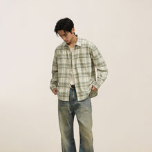 Load image into Gallery viewer, Men's Vintage Casual Plaid Long Sleeve Turn-down Collar Lyocell Shirt
