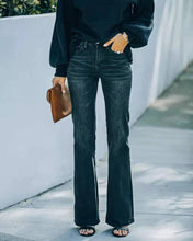 Load image into Gallery viewer, Fashion High Waist Stretch Flare Jeans Women Trousers Black
