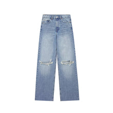 Load image into Gallery viewer, Women New Fashion Jeans Casual Wide Leg Loose Denim Pants For Women High Waist Hole Jeans
