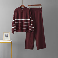 Load image into Gallery viewer, Striped loose two-piece set for women
