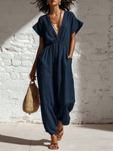 Load image into Gallery viewer, Deep V-neck loose fit pants for women
