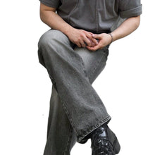 Load image into Gallery viewer, Design Sense Casual Pants for Men Summer Washed Grey Vintage Denim Jeans

