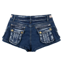 Load image into Gallery viewer, Deconstructing Water Washed Belt Ultra Short Jeans for Women
