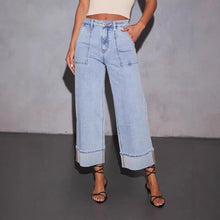 Load image into Gallery viewer, Long Pants Washed High-Waisted Jeans Casual Trendy Versatile Wide-Leg Jeans for Women
