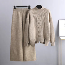 Load image into Gallery viewer, Women Sweater  Wide Leg Pant Two Piece Sets

