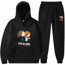 Load image into Gallery viewer, Casual Solid Color Long Sleeve Hooded Hoodie Set for Men and Women
