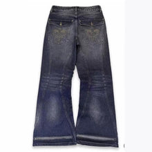 Load image into Gallery viewer, Washed vintage denim pants for men, retro autumn/winter streetwear design, loose straight-leg casual long pants, trendy
