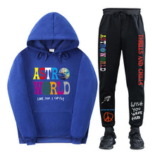 Load image into Gallery viewer, Travis Scott ASTROWORLD Hooded Sweatshirt and Sweatpants Set Casual Style
