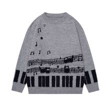 Load image into Gallery viewer, Note Cat Jacquard Sweater
