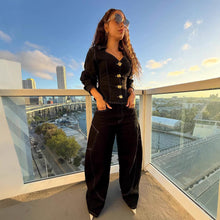 Load image into Gallery viewer, Stylish Stitched Curved Hem Denim Pants
