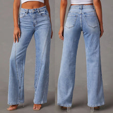 Load image into Gallery viewer, Fashionable loose patchwork wide leg women's jeans for women
