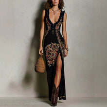Load image into Gallery viewer, Digital Print Sleeveless Split Long Dress
