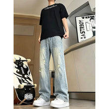 Load image into Gallery viewer, Ripped Denim Pants Men Vibe Straight Leg Slight Flare Pants
