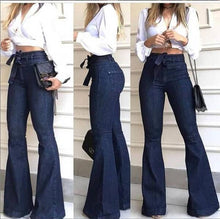 Load image into Gallery viewer, High-Waisted Hip-Lifting Belted Slim Fit Flared Jeans for Women
