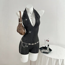 Lade das Bild in den Galerie-Viewer, Deep V-Neck Tie Up Backless Jmpsuit
