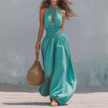 Load image into Gallery viewer, Sleeveless hanging neck lantern pants jumpsuit for women
