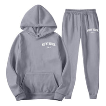 Load image into Gallery viewer, Men's Hoodie Set Solid Color Two-Piece
