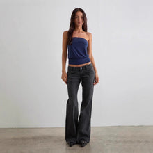Load image into Gallery viewer, Elastic Slim Fit Solid Color Flared Jeans for Women
