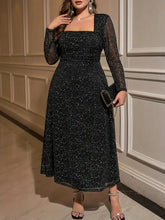 Load image into Gallery viewer, Vintage Square Neck Sequin Dress
