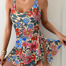 画像をギャラリービューアに読み込む, Split skirt knot flower sexy one-piece swimsuit
