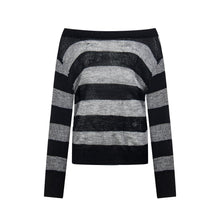 Load image into Gallery viewer, Color-Blocked Stripe Hoodie Loose Long Sleeve Autumn Top
