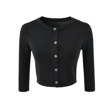 Load image into Gallery viewer, Shirt Mid-Sleeve Lightweight Knit Cardigan Light and Elegant Simple Round Neck Sun Protection Jacket
