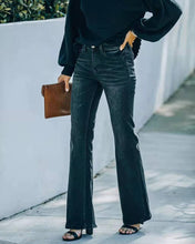 Load image into Gallery viewer, Fashion High Waist Stretch Flare Jeans Women Trousers Black
