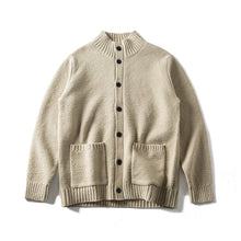 Load image into Gallery viewer, Color-Blocking Button Design Loose Textured Cardigan Sweater Men

