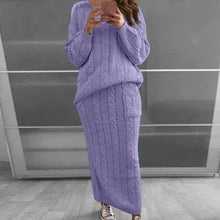 Load image into Gallery viewer, Women Winter Knitted Sweater Tops And Skirt Autumn Slim Crop Tops Women Sweater Skirts 2 Piece Sets
