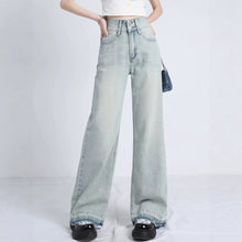 Load image into Gallery viewer, Light-colored wide-leg jeans for women

