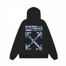 Load image into Gallery viewer, Blue Arrow Tape Hooded Sweatshirt Jacket for Men Women
