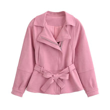 Load image into Gallery viewer, Belt jacket+skirt set for women's clothing
