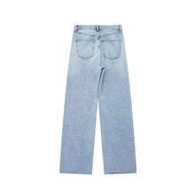 Load image into Gallery viewer, Women New Fashion Jeans Casual Wide Leg Loose Denim Pants For Women High Waist Hole Jeans
